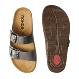 Damensandal, Metallic, Rohde