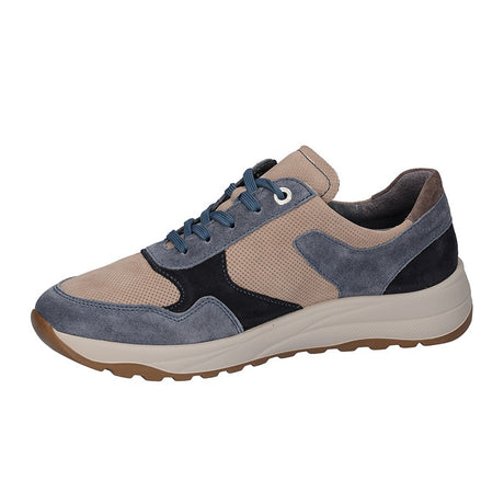 Herrensneaker, Beige/Blau, Waldläufer