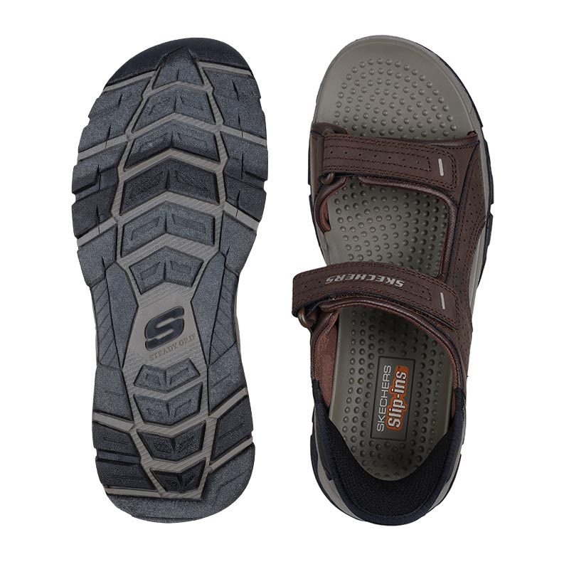Skechers slip-in herresandal - Brun