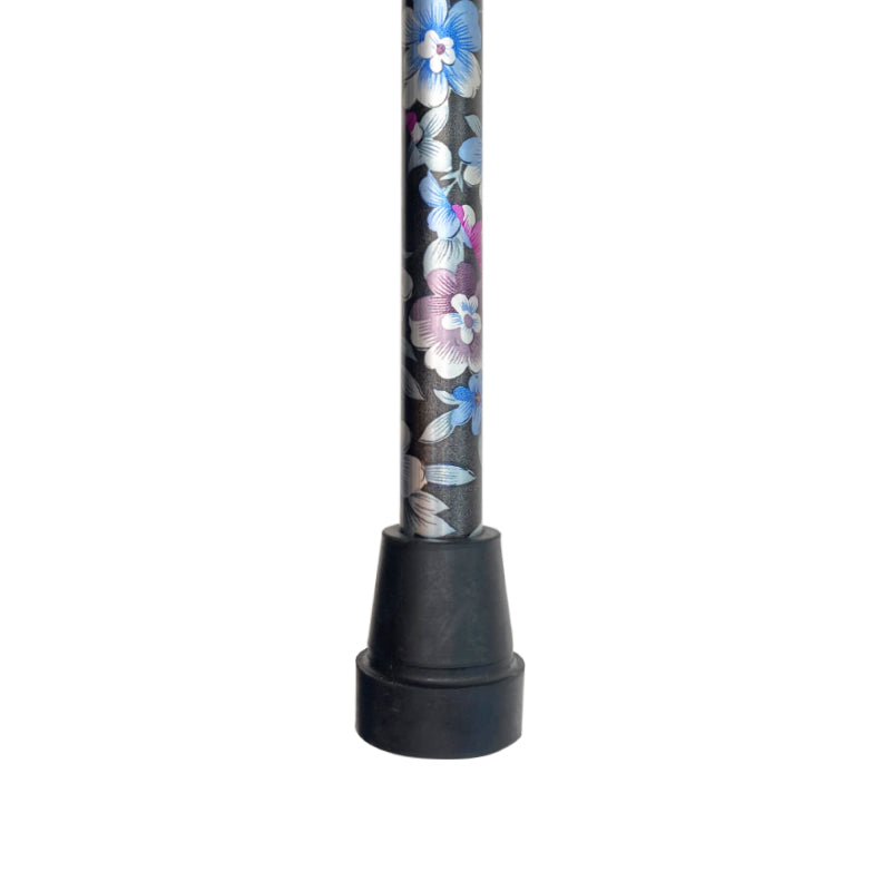 Stok, sammenklappelig, med farvede blomster
