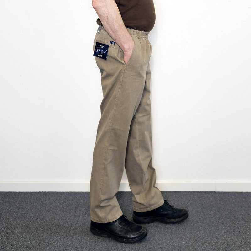 Bukser med elastisk talje - Sand - Seniorshop