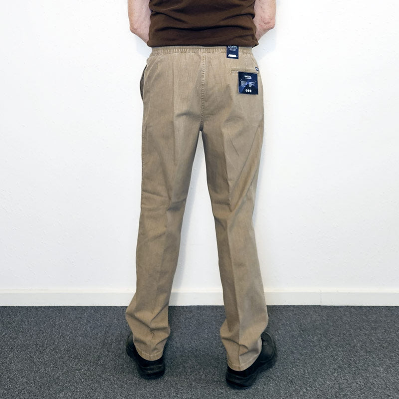 Bukser med elastisk talje - Sand - Seniorshop