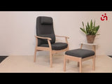 Farstrup 5699 Hocker, aufgehelltes Buchenholz/Medley dark grey