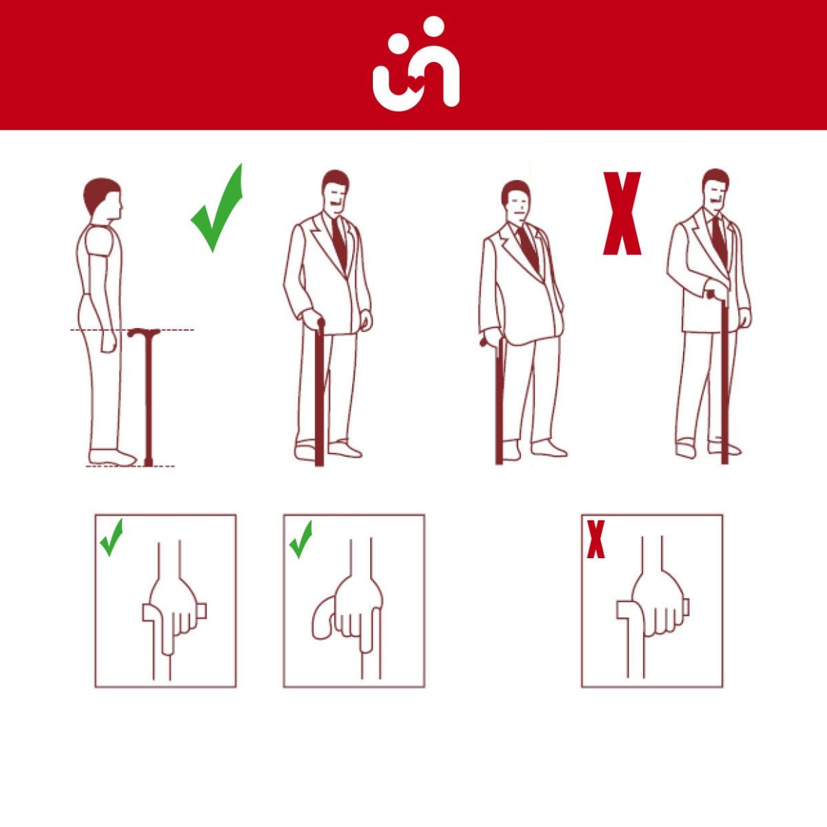 Anatomisk stok - Rosa/lilla mønster - Seniorshop